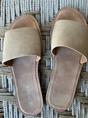 Harlow Taupe Slide Sandals